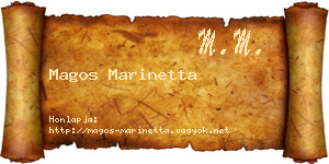 Magos Marinetta névjegykártya